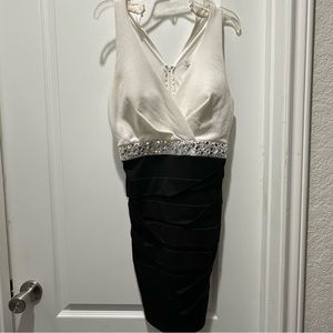 White and black mini dress :)